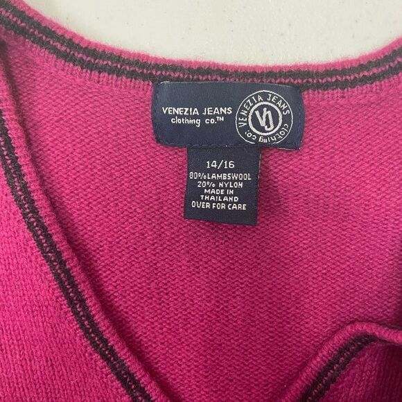 Venezia Jeans Clothing Co. Lambswool Long Sleeve Sweater Size 14/16 - Picture 3 of 3